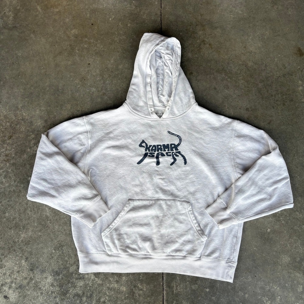 Taylor Swift Karma Is A Cat Hoodie Large Grey Tie Dye Midnights Tour Cozy Lounge